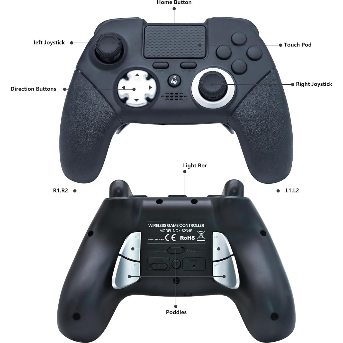 Controlador Inalámbrico Elite Aieloar para PS4 - Personalizable