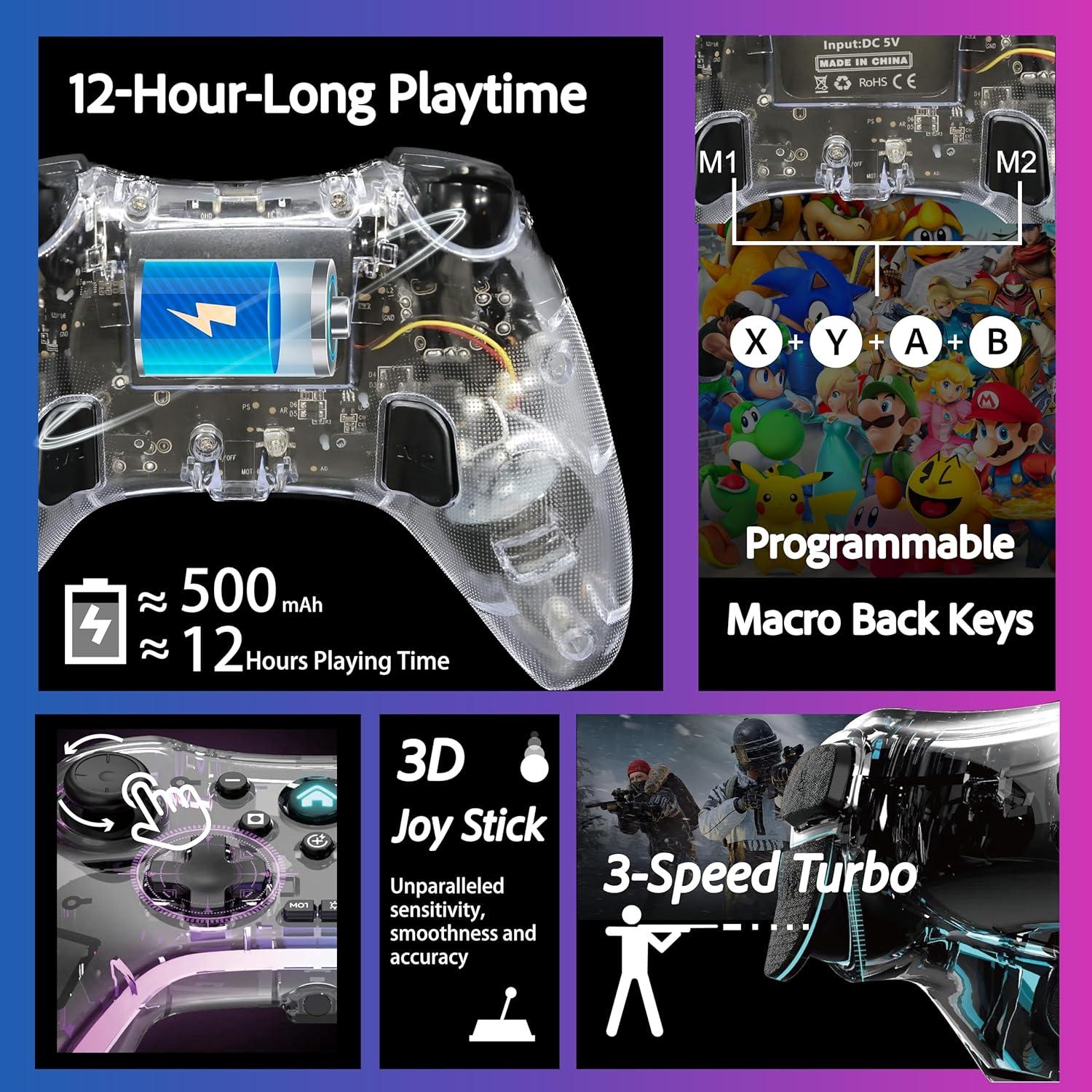 Controlador Inalámbrico 7-en-1 Feng Tech para Nintendo Switch/PS4