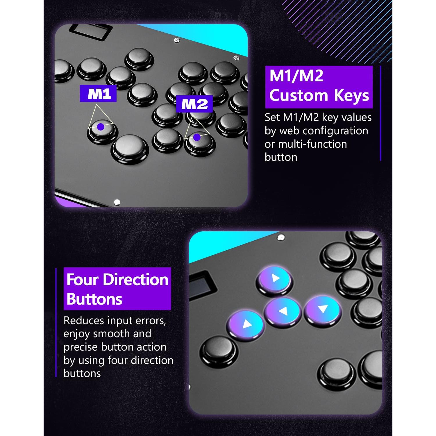 Controlador Arcade GuileKeys GK-21 21 Botones RGB para PS4/PC