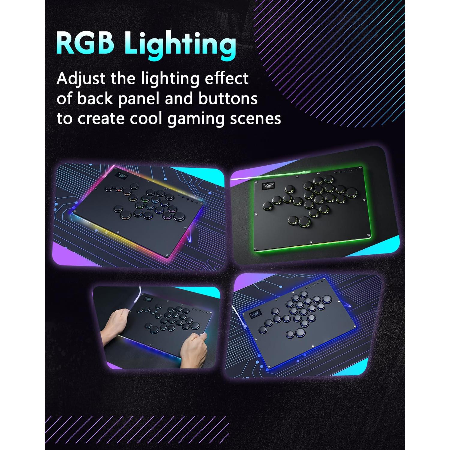 Controlador Arcade GuileKeys GK-21 21 Botones RGB para PS4/PC