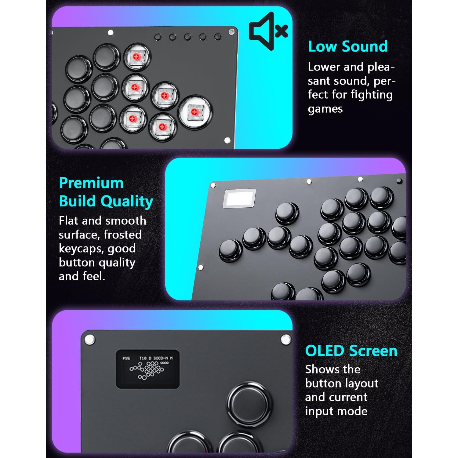 Controlador Arcade GuileKeys GK-21 21 Botones RGB para PS4/PC