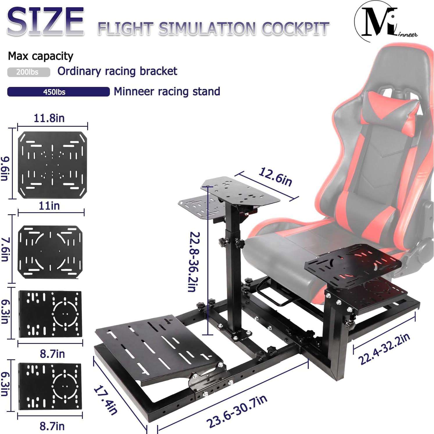 Soporte de Simulador de Vuelo y Carreras Minneer Ajustable
