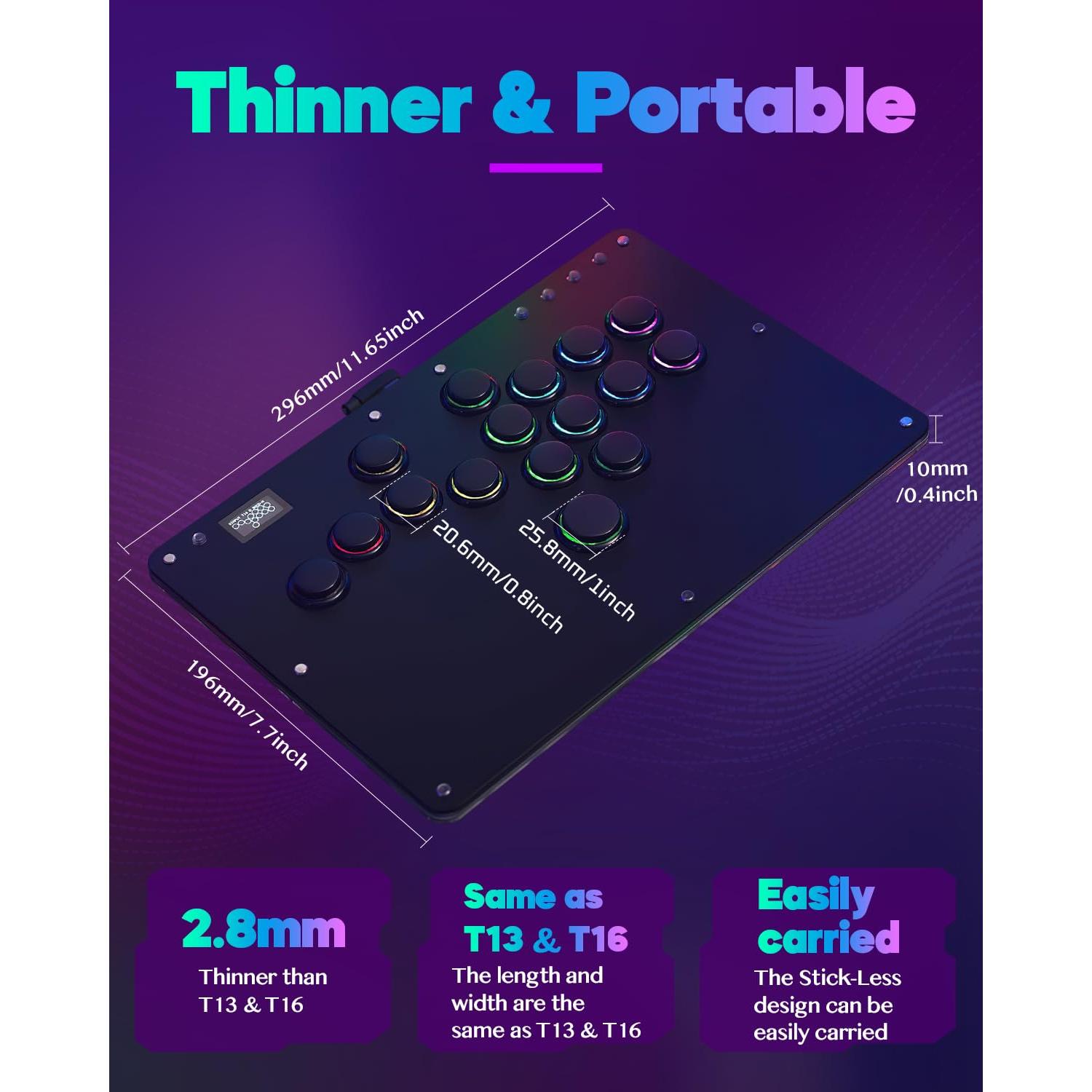 Controlador Arcade Sehawei R16 con 16 Botones y RGB