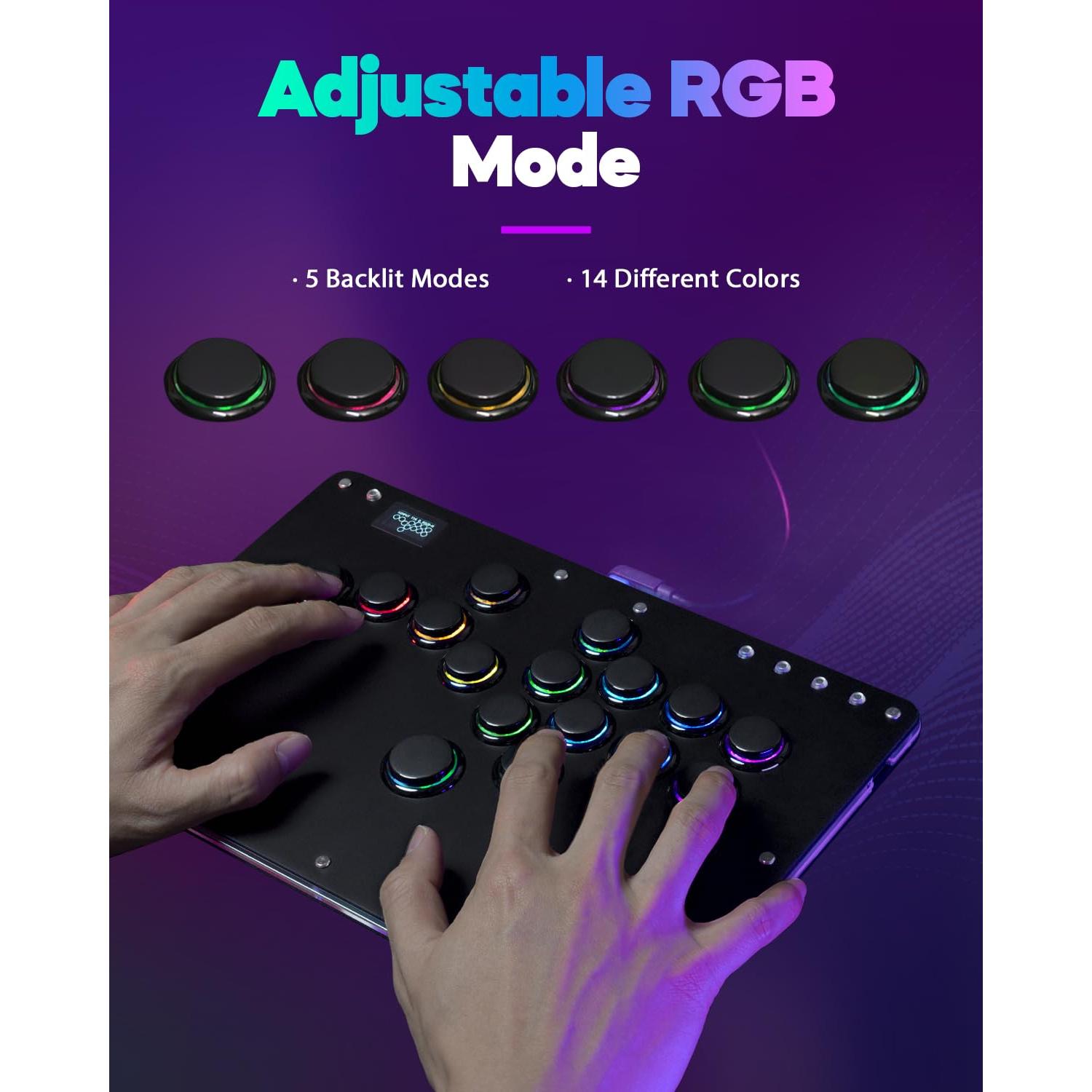 Controlador Arcade Sehawei R16 con 16 Botones y RGB