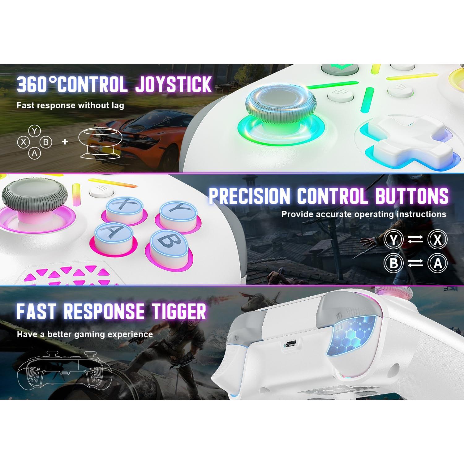 Controlador Inalámbrico Xbox Nonbliep RGB Doble Vibración