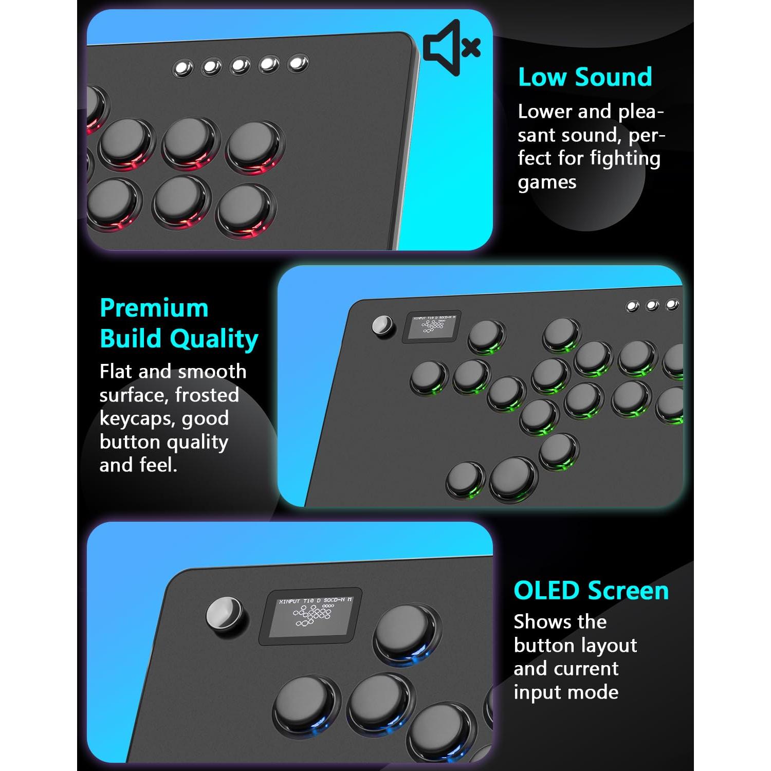 Controlador de Arcade GuileKeys GF-16 con RGB y Turbo