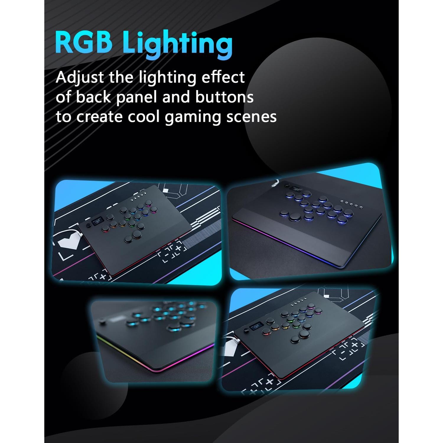 Controlador de Arcade GuileKeys GF-16 con RGB y Turbo