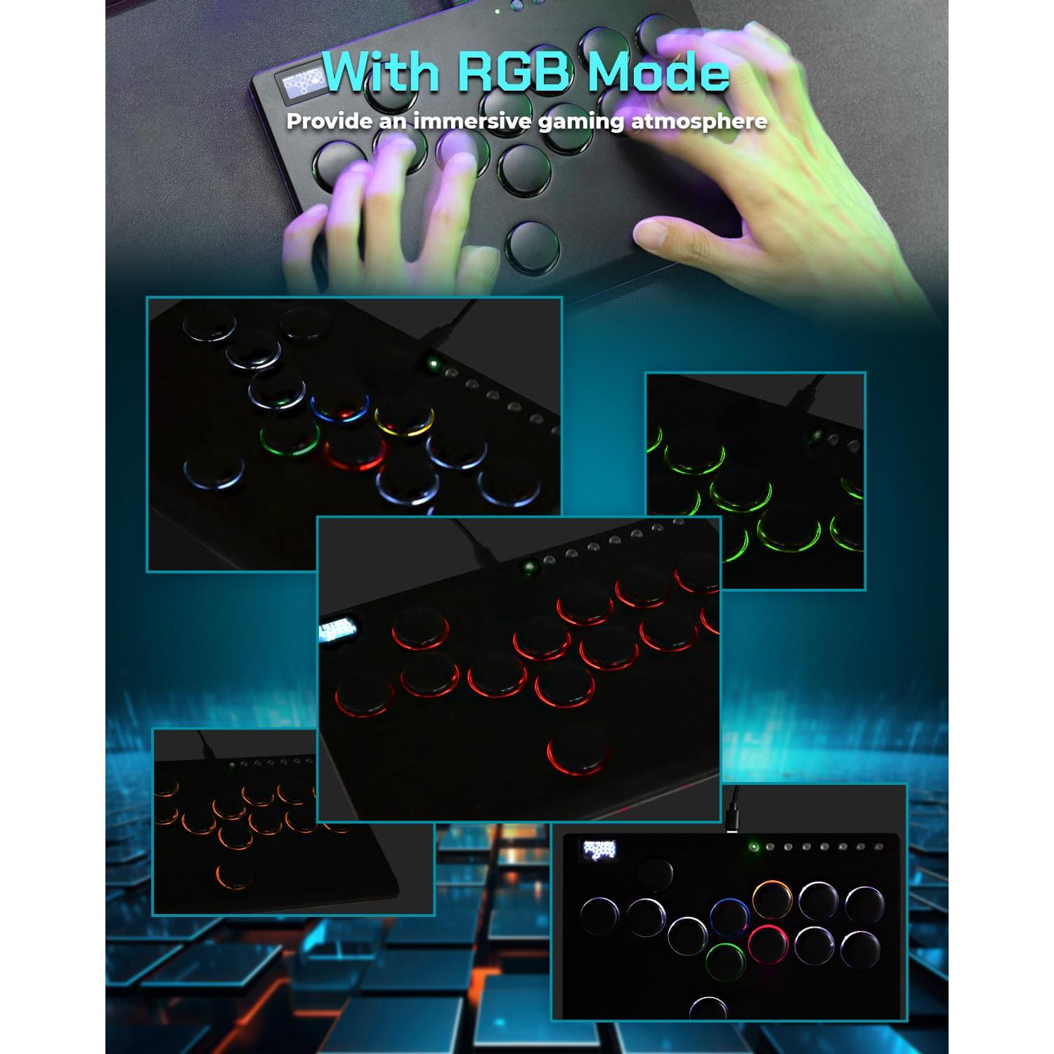 Controlador Arcade Sehawei M13 Metal 13 Botones RGB Turbo