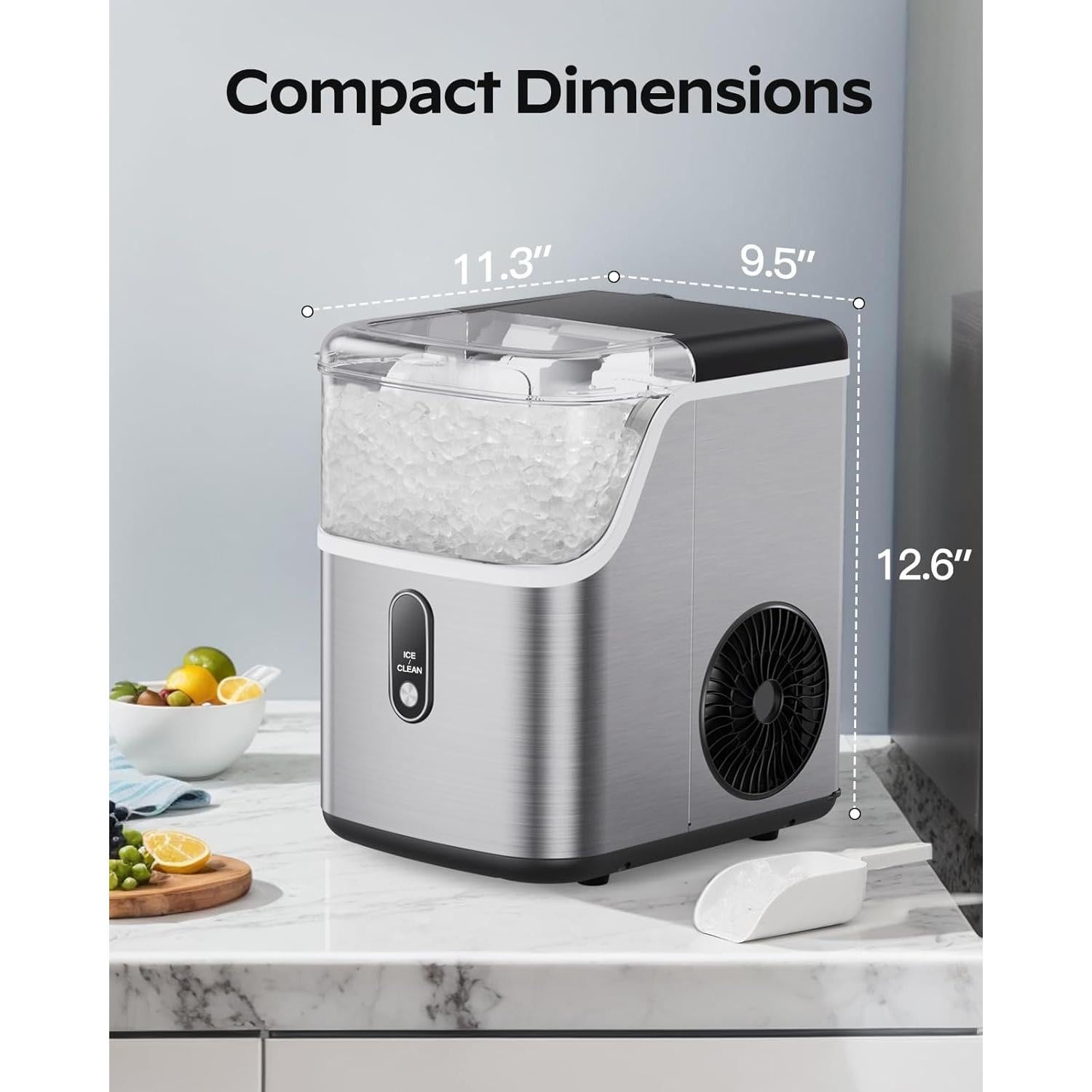 Máquina de Hielo de Nuggets Totnz 15 kg Acero Inoxidable