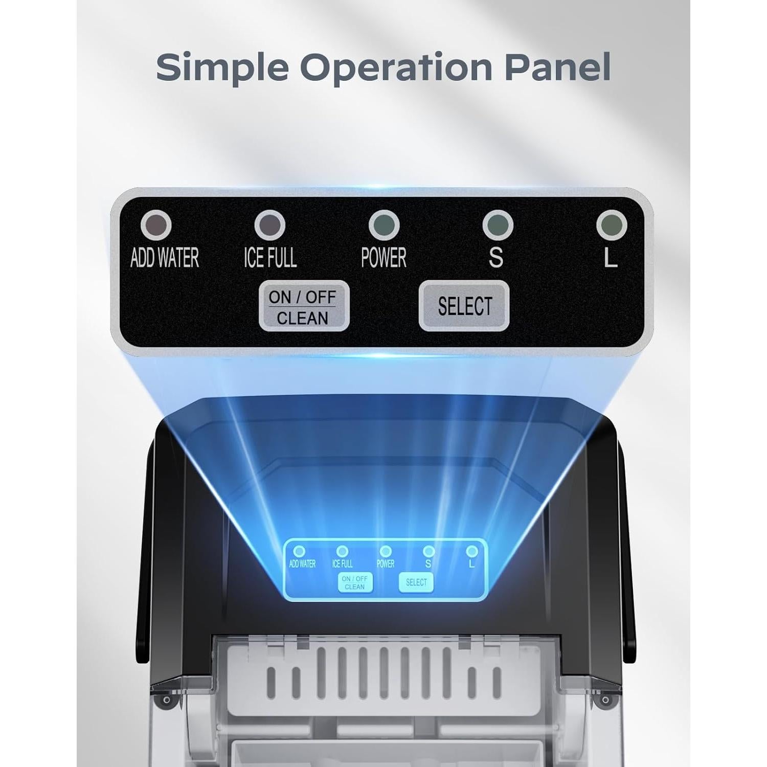 Máquina de Hielo Silonn Portátil Acero Inoxidable 26 lbs/día