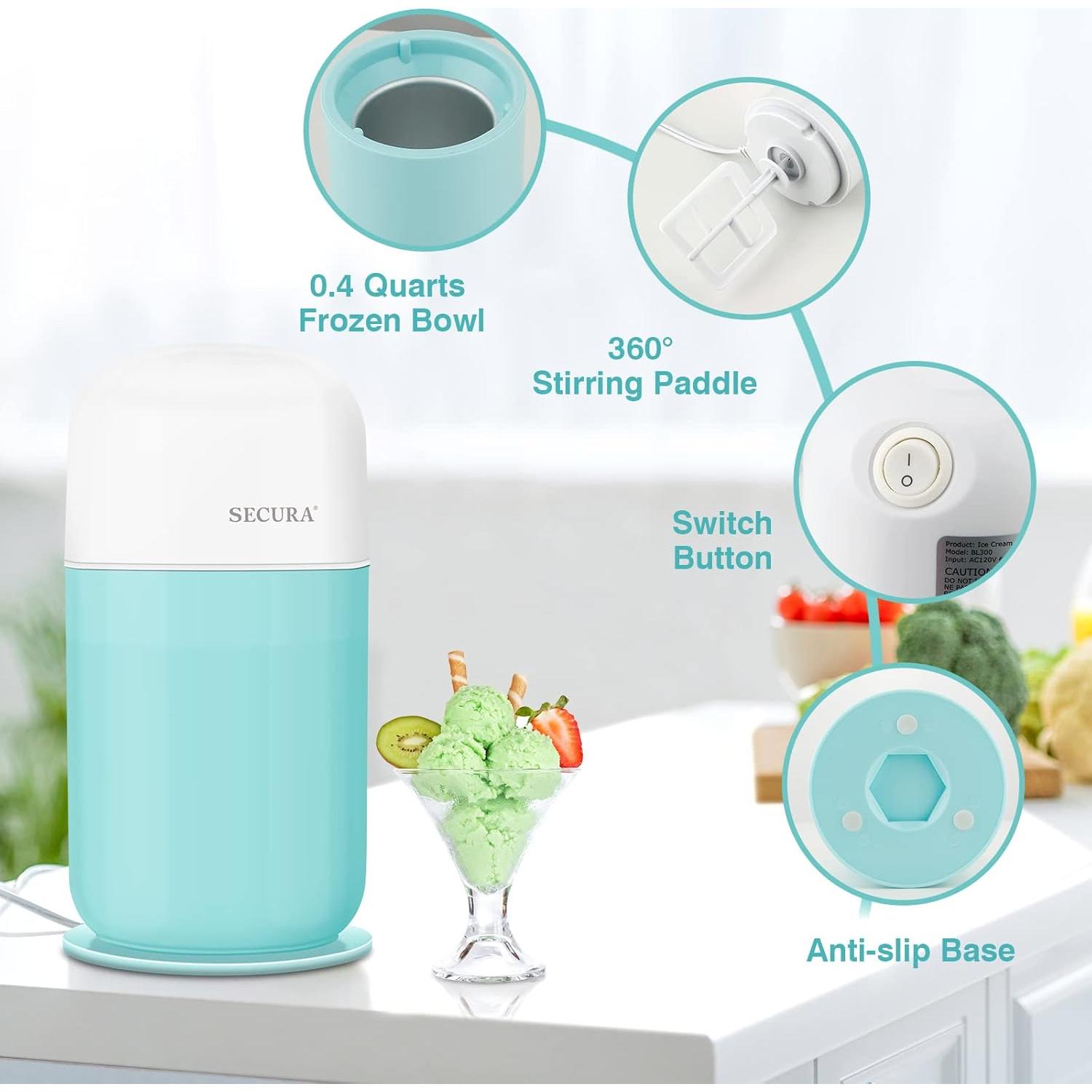 Máquina de Helados Secura BL300 Automática 0.38L Aqua