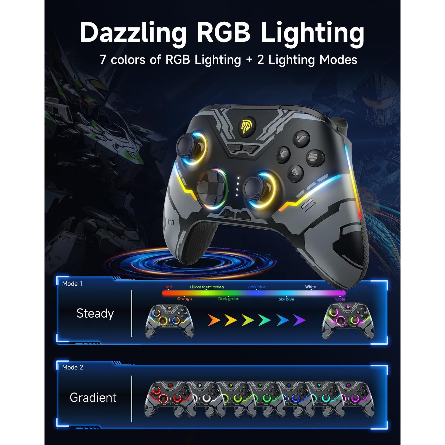 Controlador EasySMX X15 Bluetooth RGB para PC y Switch