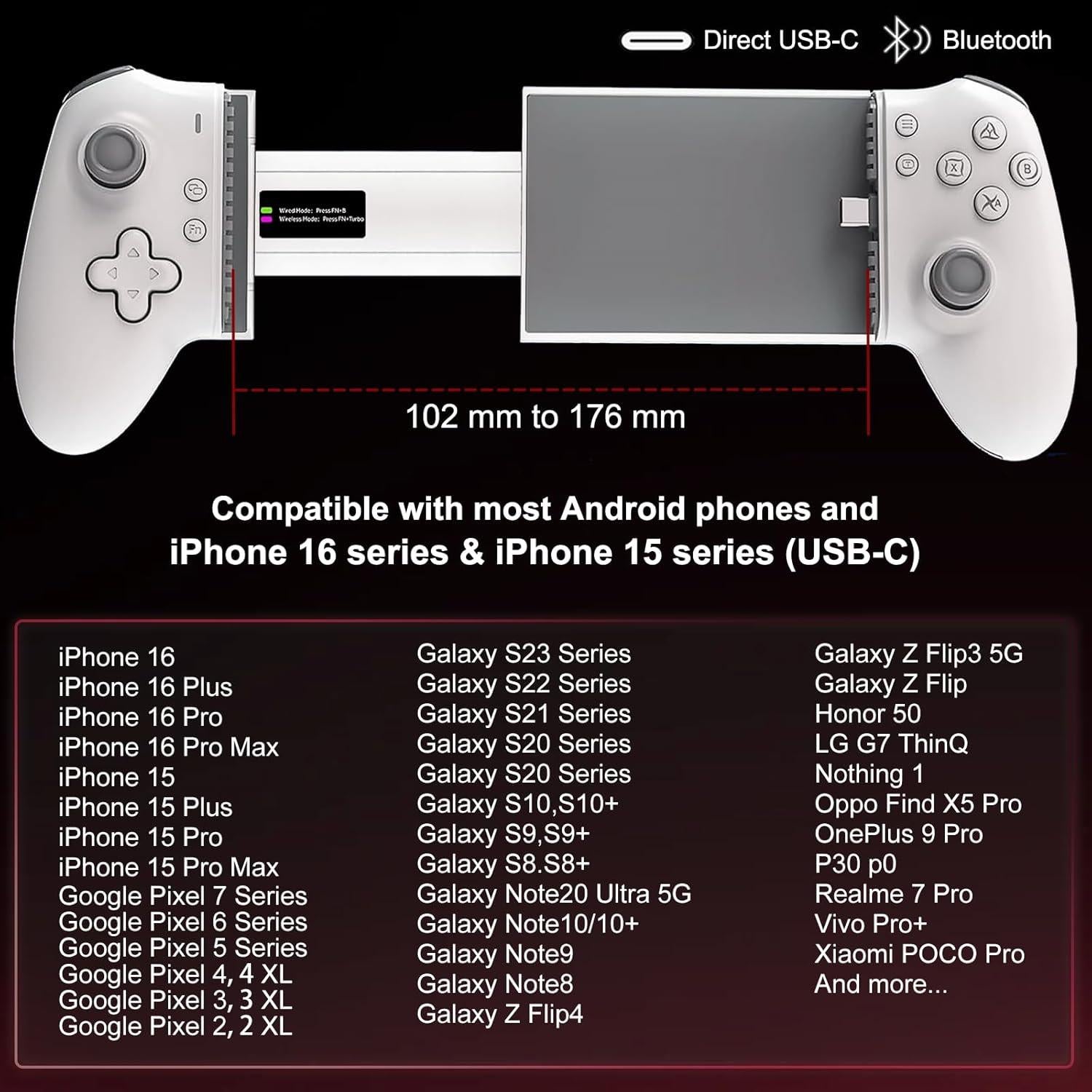 Controlador de Juegos Móvil USB C Megadream para iPhone 15/16 y Android