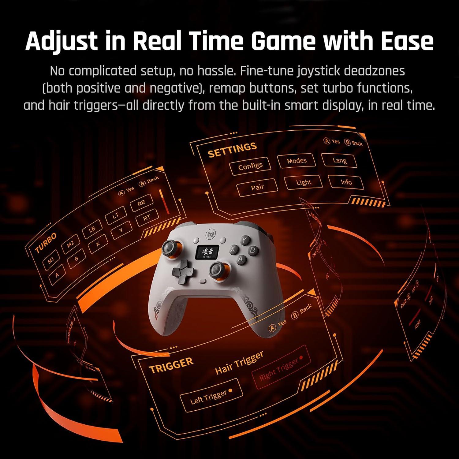 Controlador Inalámbrico BIGBIG WON AETHER con Pantalla LCD