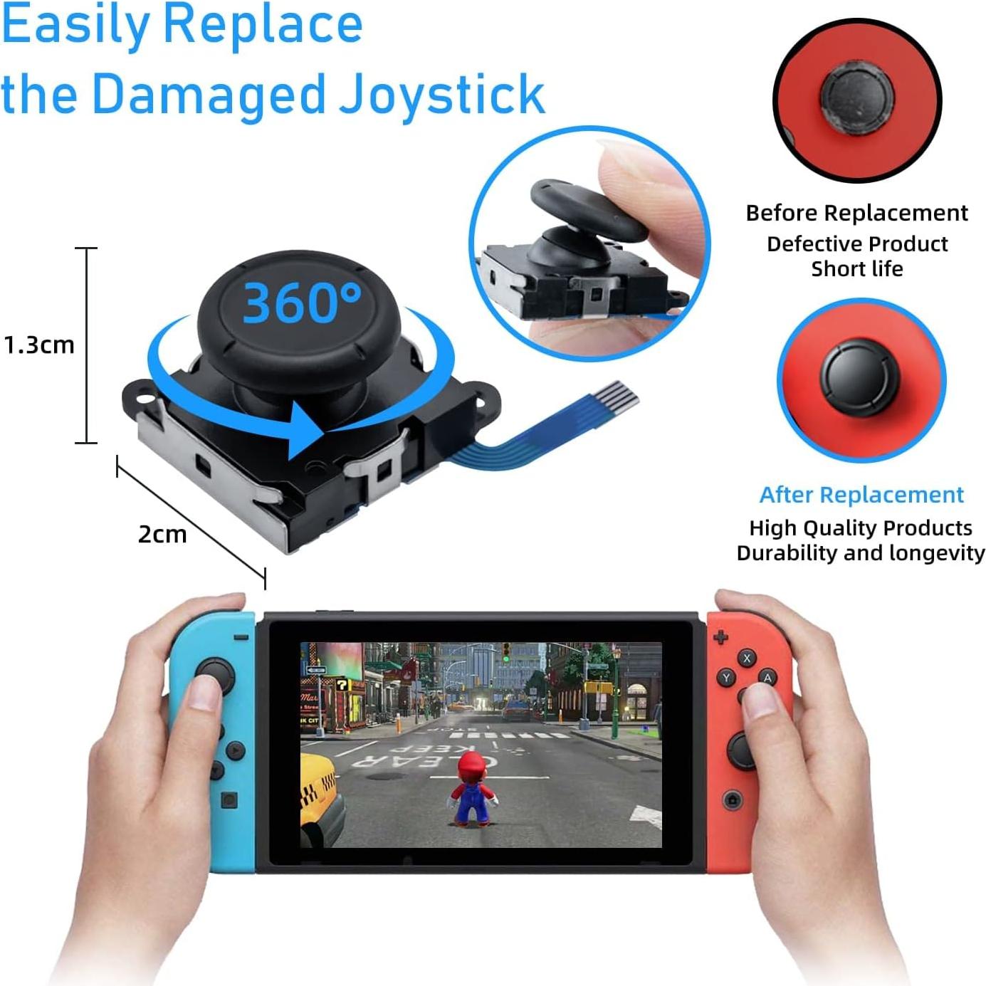 Joystick Mcbazel para Nintendo Switch - Reemplazo 3D Negro