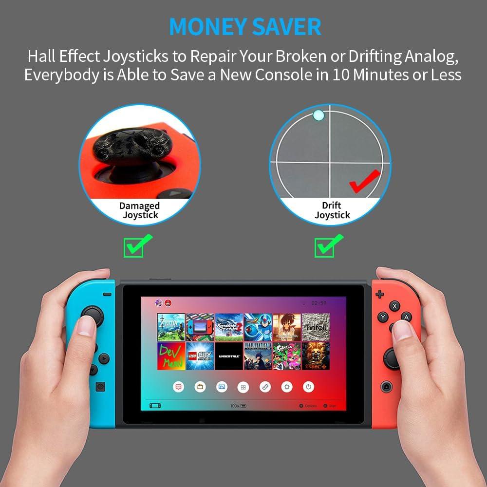 Joystick Efecto Hall Rzkipdy 19 en 1 para JoyCon Switch