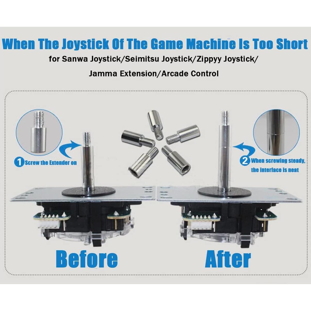 Extensor Joystick Arcade Koofull 4 Pcs 15mm Accesorios