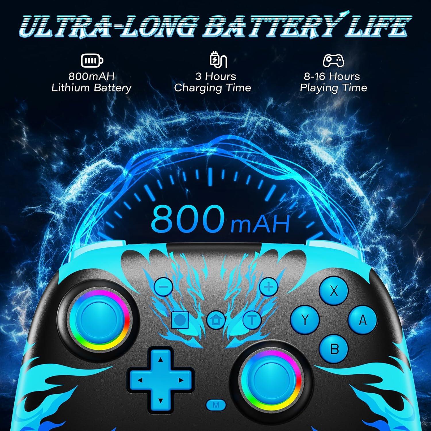 Controlador Inalámbrico Reddening para Nintendo Switch Azul