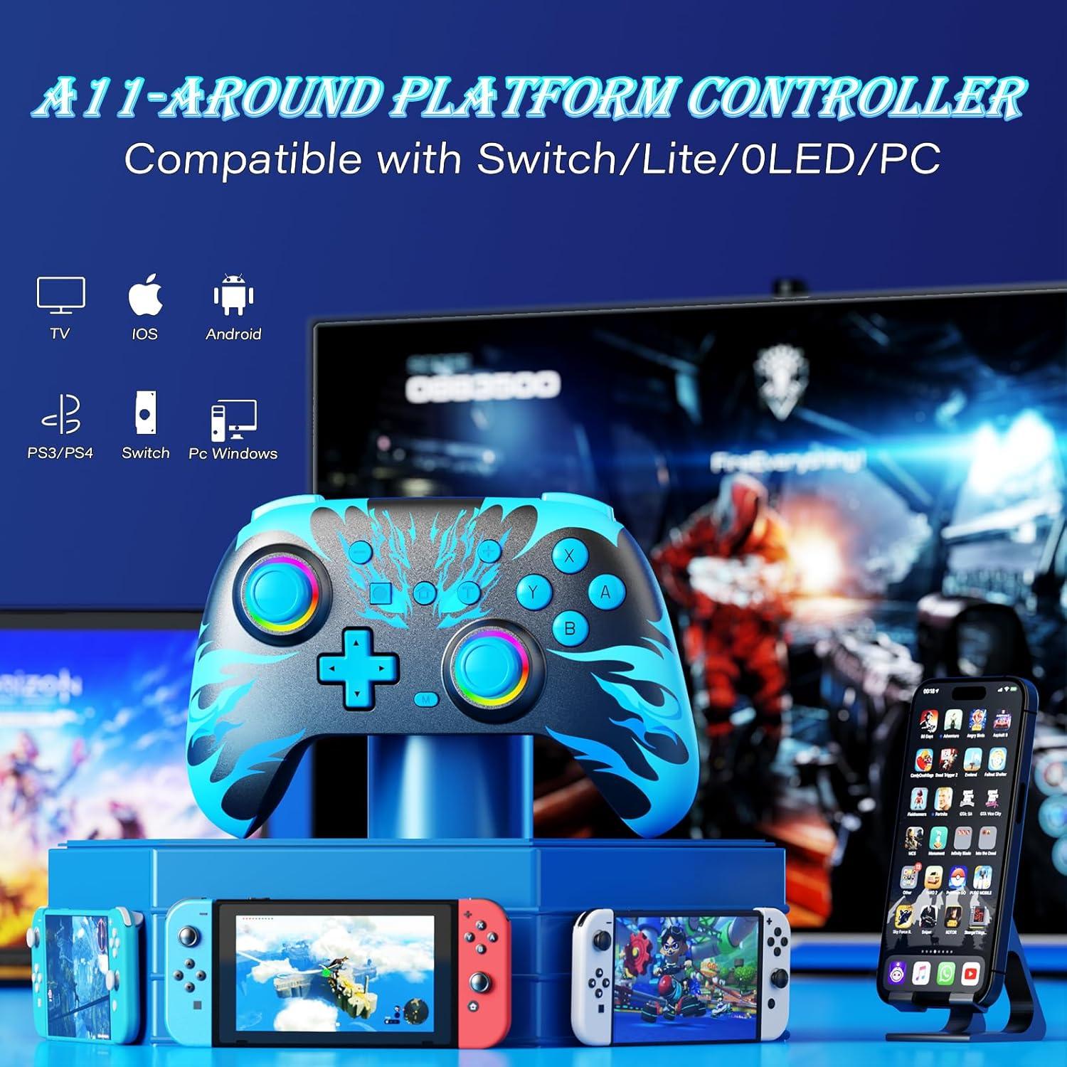 Controlador Inalámbrico Reddening para Nintendo Switch Azul