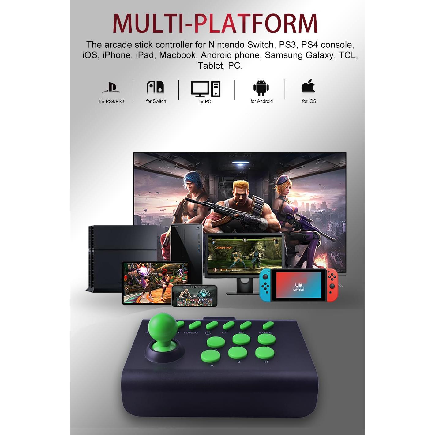 Joystick Arcade arVin para iPhone Android PC Switch PS4