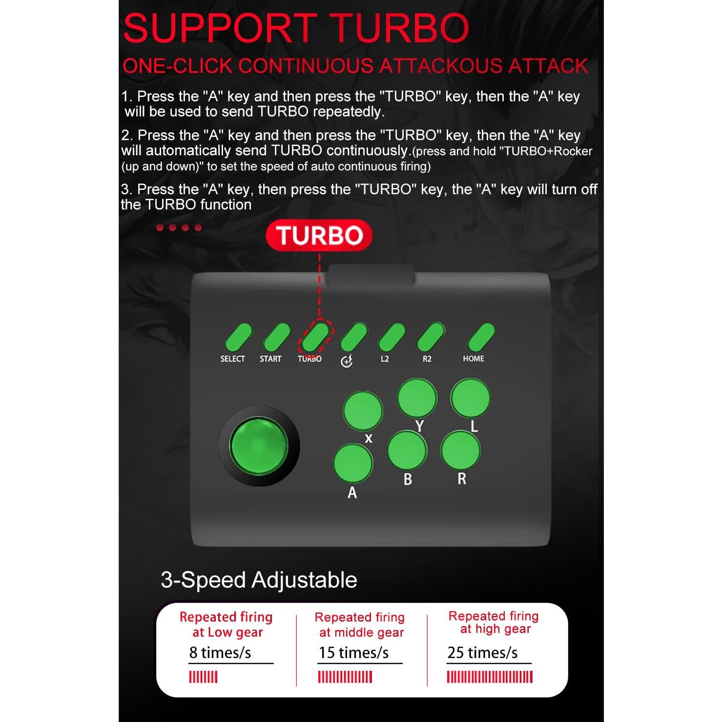 Joystick Arcade arVin para iPhone Android PC Switch PS4