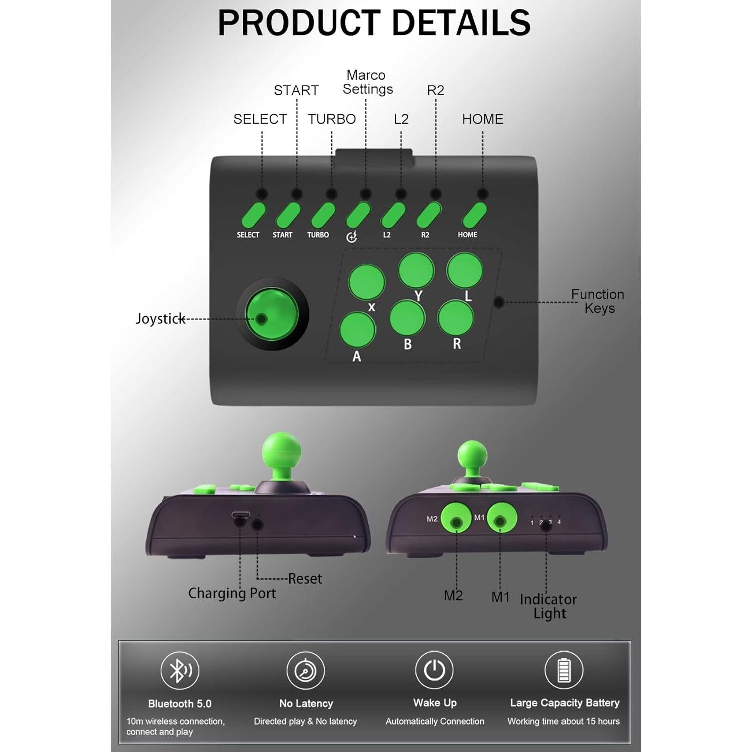 Joystick Arcade arVin para iPhone Android PC Switch PS4