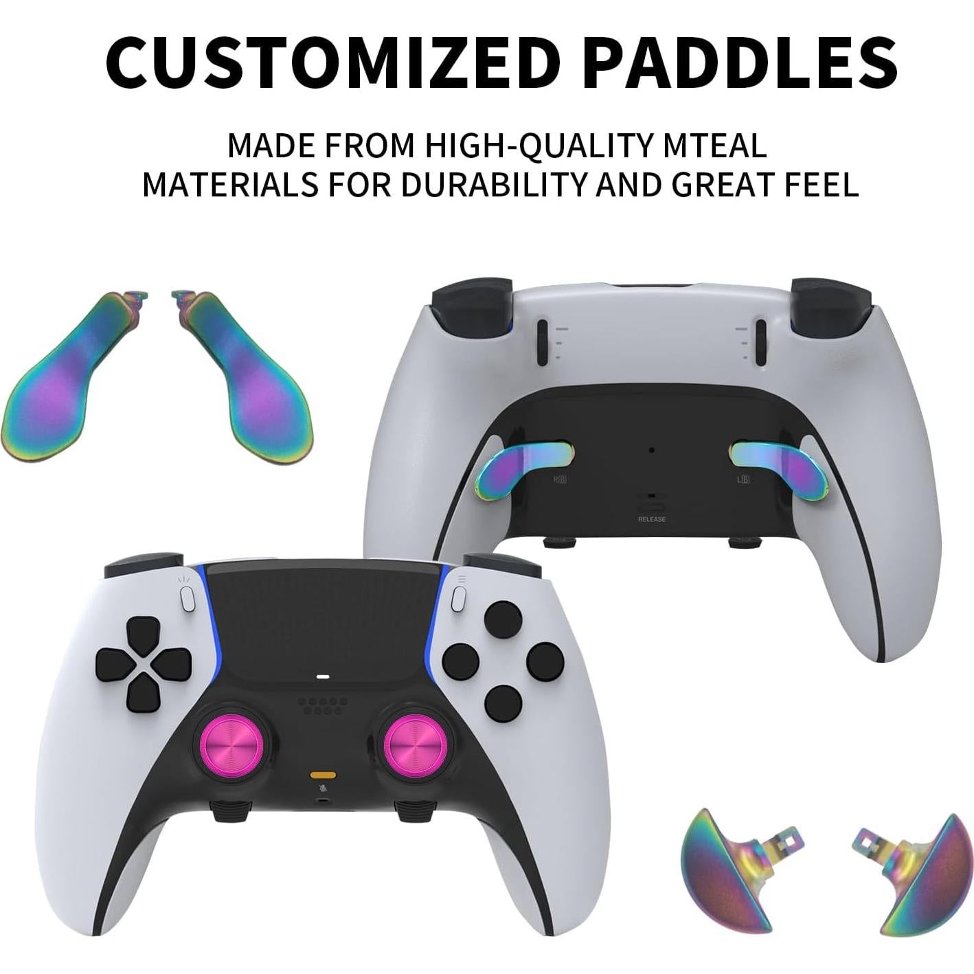 Palancas de metal CHARM FOCUS para PS5 Edge - Rosa y degradado