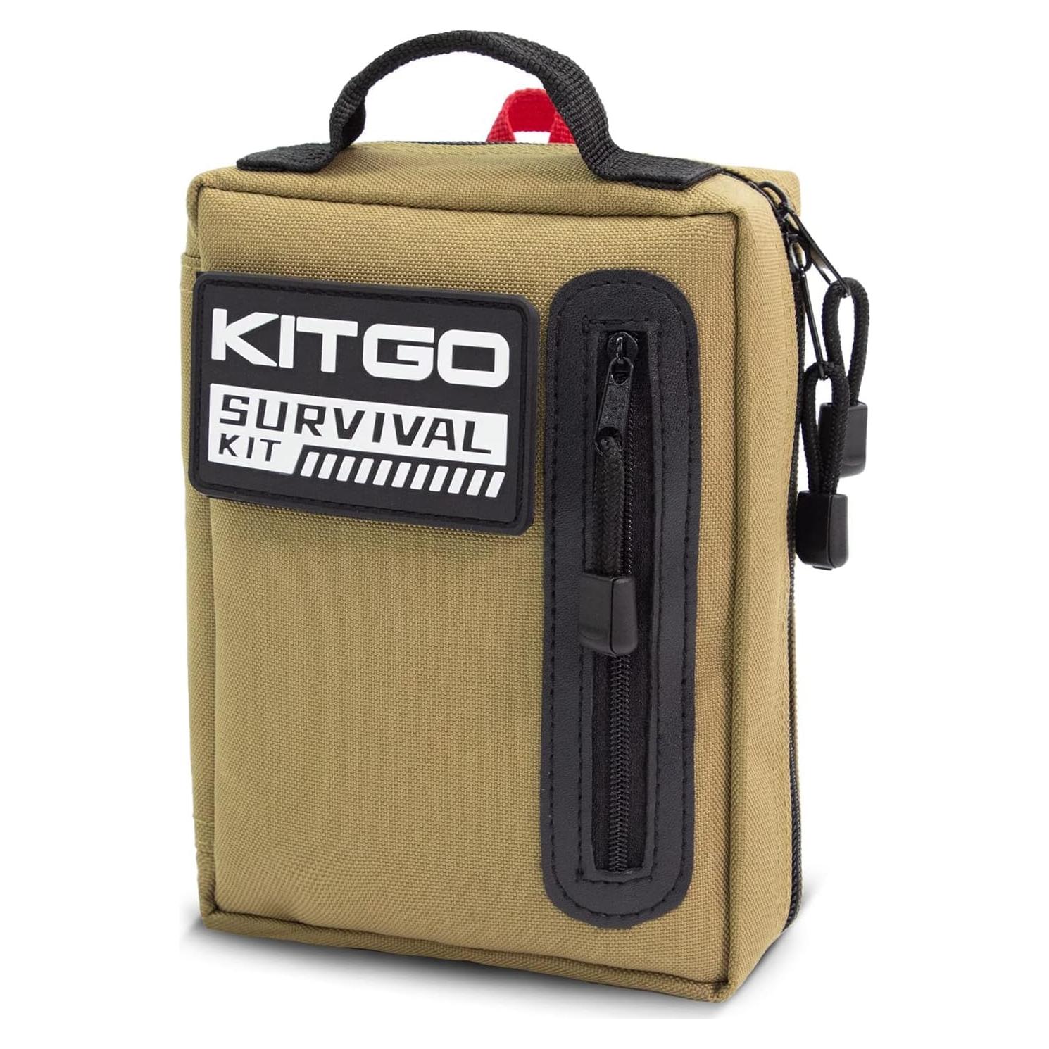 Kitgo Kit de Supervivencia 101 Piezas Mochila Táctica Caqui