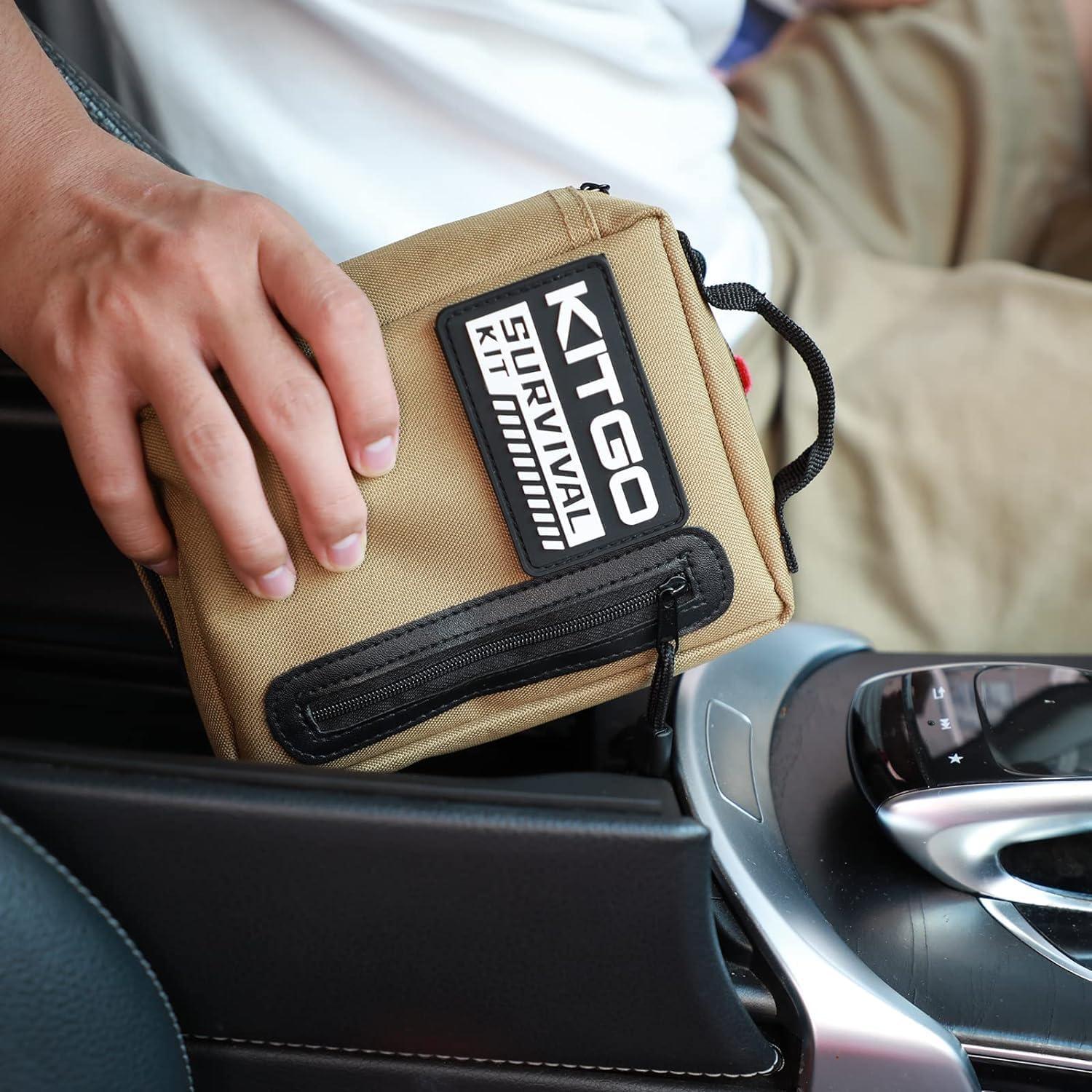 Kitgo Kit de Supervivencia 101 Piezas Mochila Táctica Caqui