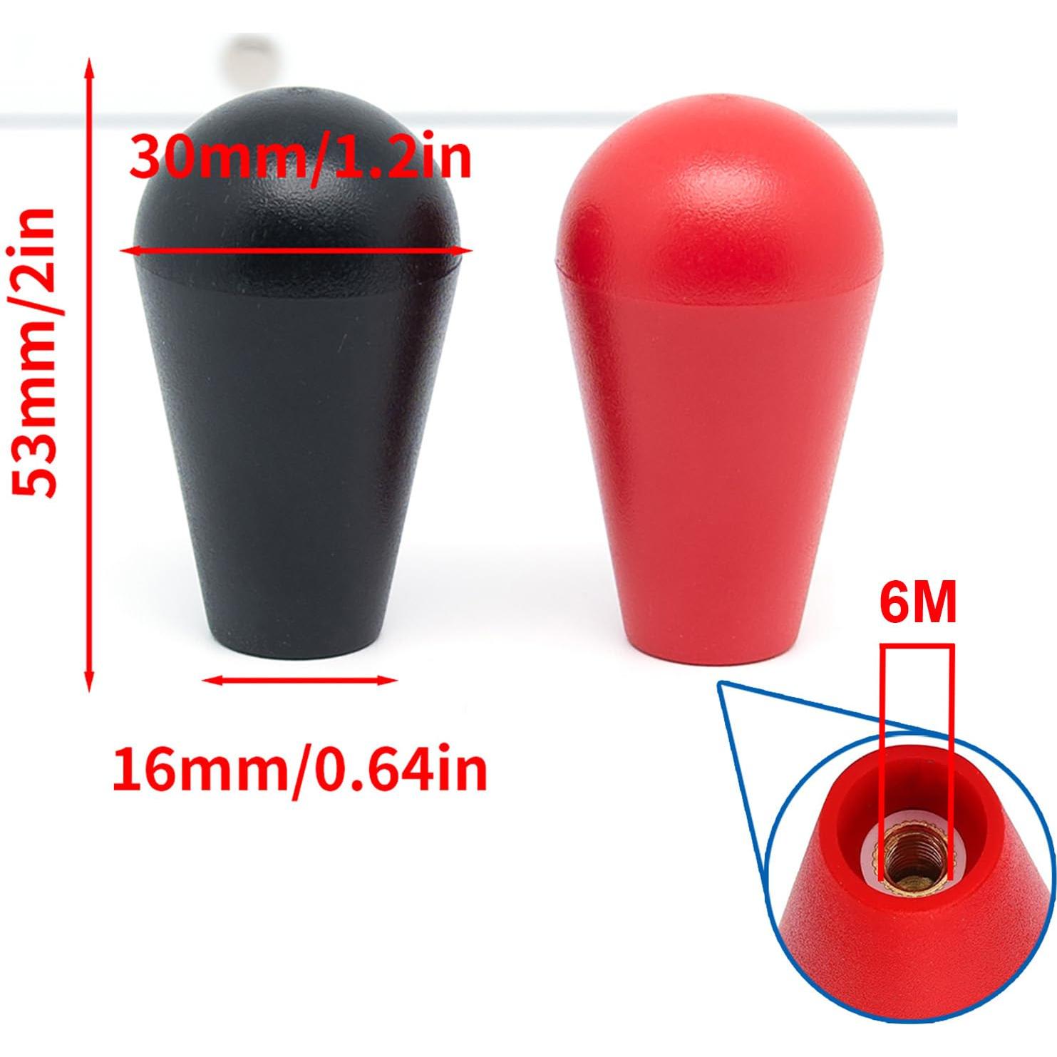 Bolas de Joystick Surf Turtle Rojo y Negro 53mm para Arcade