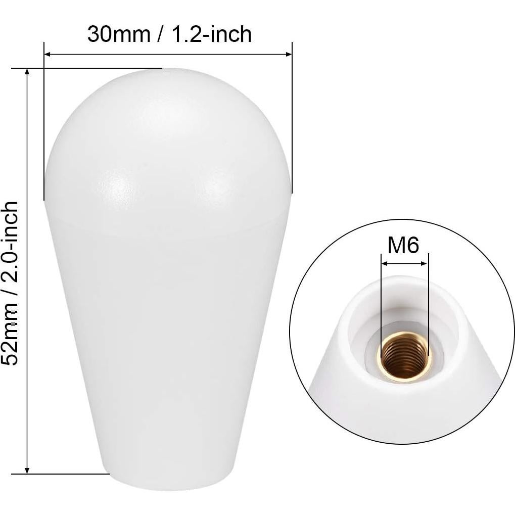 Mango Joystick Ovalado uxcell Reemplazo para Arcade Blanco 2Pcs