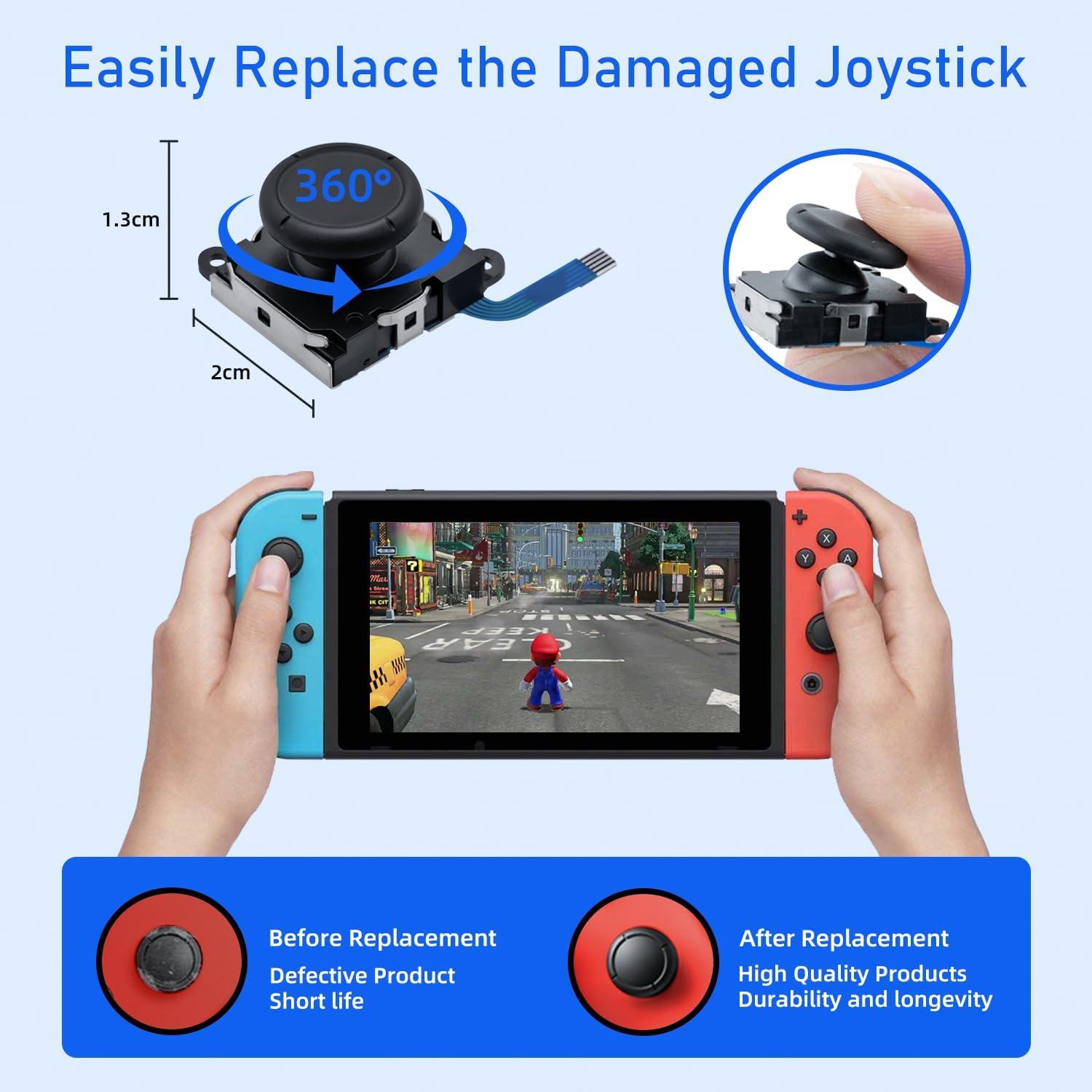 Kit Reemplazo Joystick Analógico Wigearss para Switch - Negro