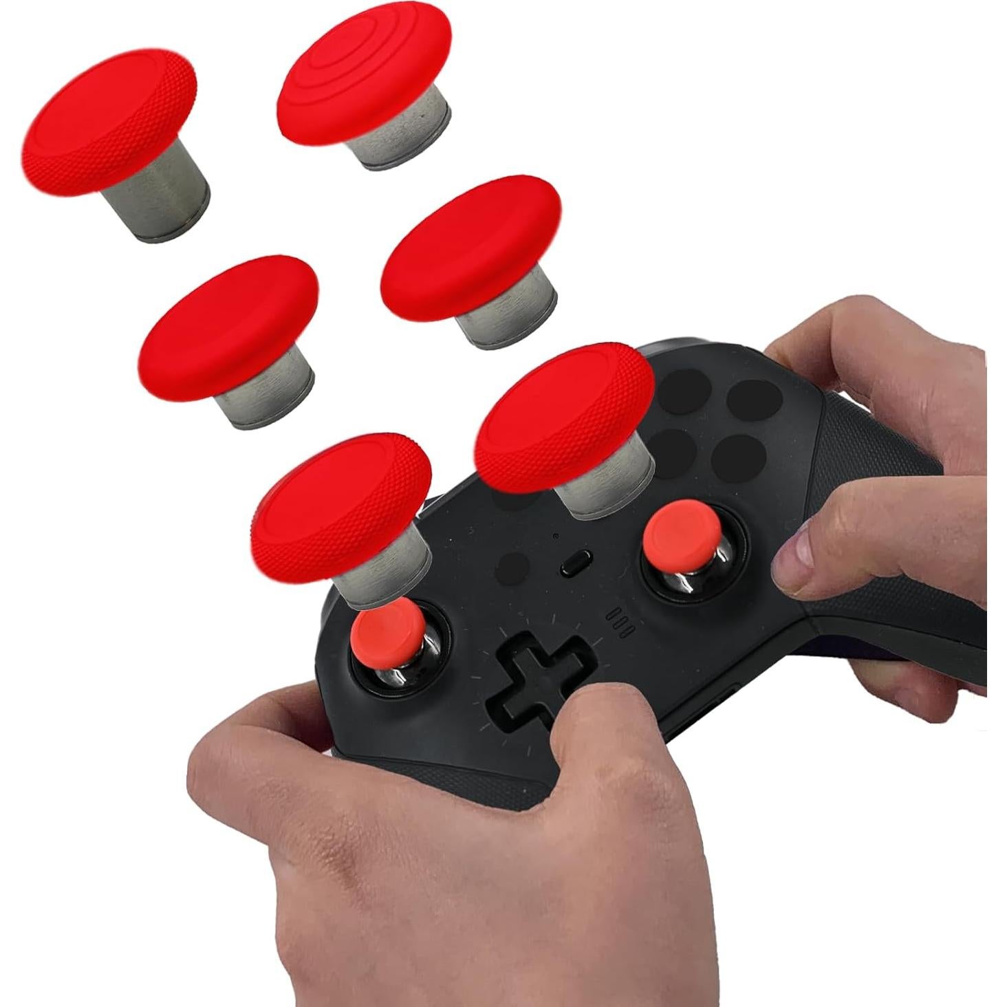 Reemplazo 6 en 1 Thumbsticks Metal Xbox Elite 2 Rojo