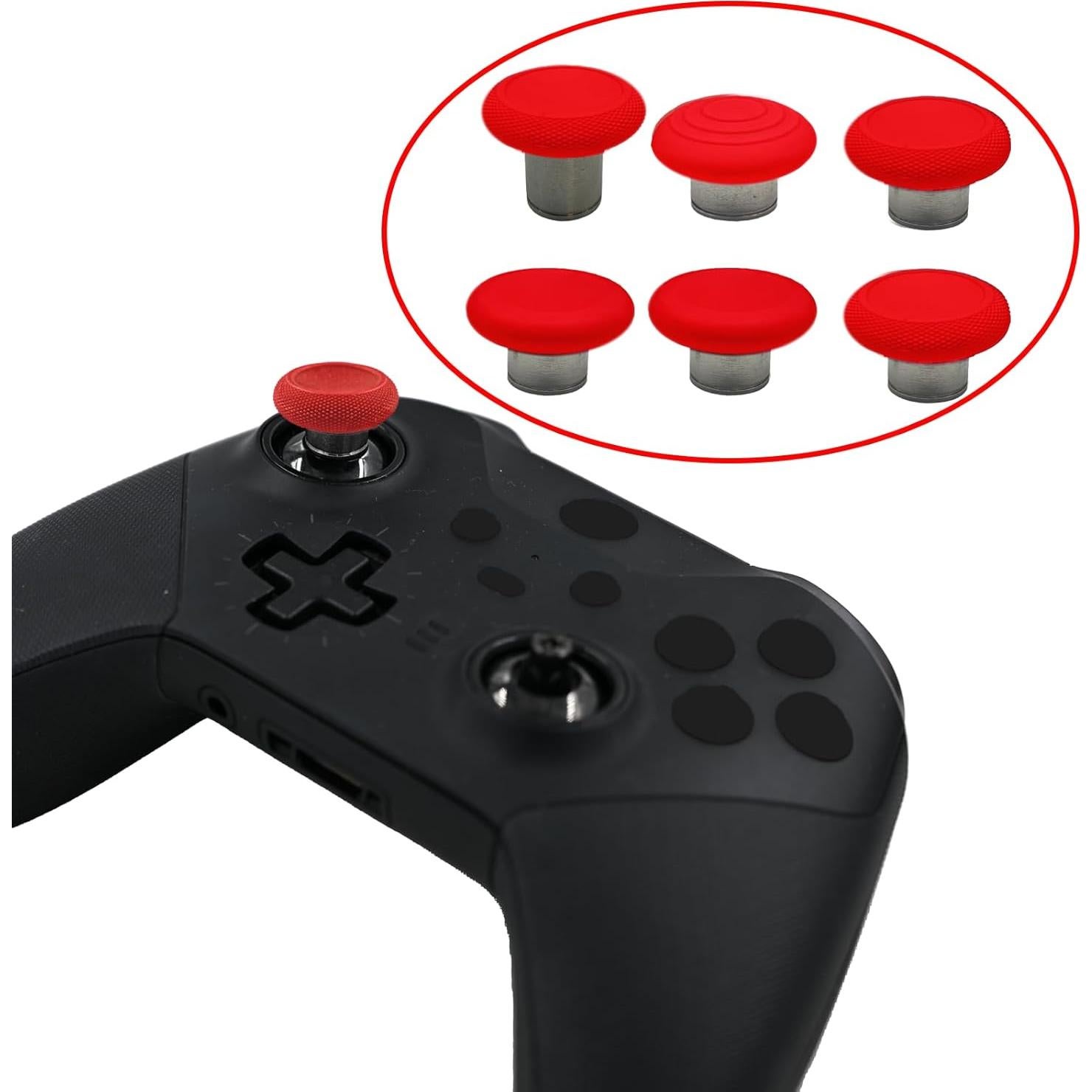Reemplazo 6 en 1 Thumbsticks Metal Xbox Elite 2 Rojo