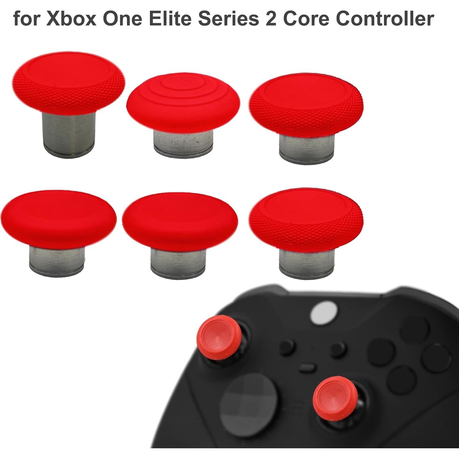 Reemplazo 6 en 1 Thumbsticks Metal Xbox Elite 2 Rojo