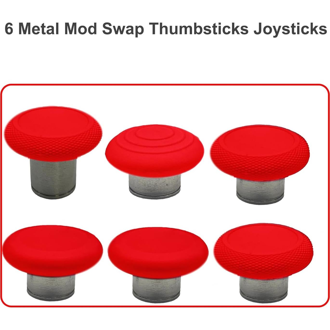 Reemplazo 6 en 1 Thumbsticks Metal Xbox Elite 2 Rojo