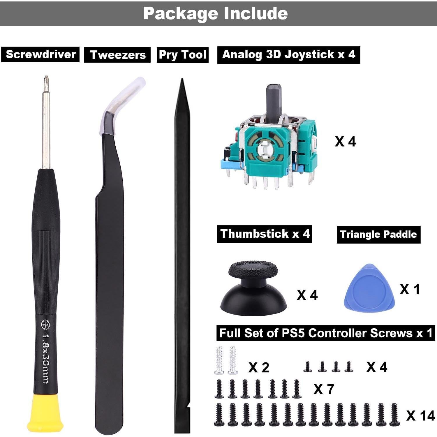 Joystick Reemplazo Ikpek para Controlador PS5 - 4 Piezas