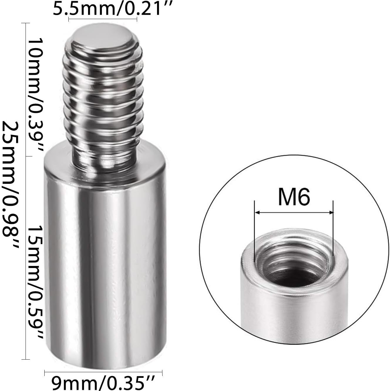 Boguish Stainless Steel Arcade Joystick 15mm Shaft Extender Control Rod Extension Classic Fighting Game Machine DIY Parts 4Pcs