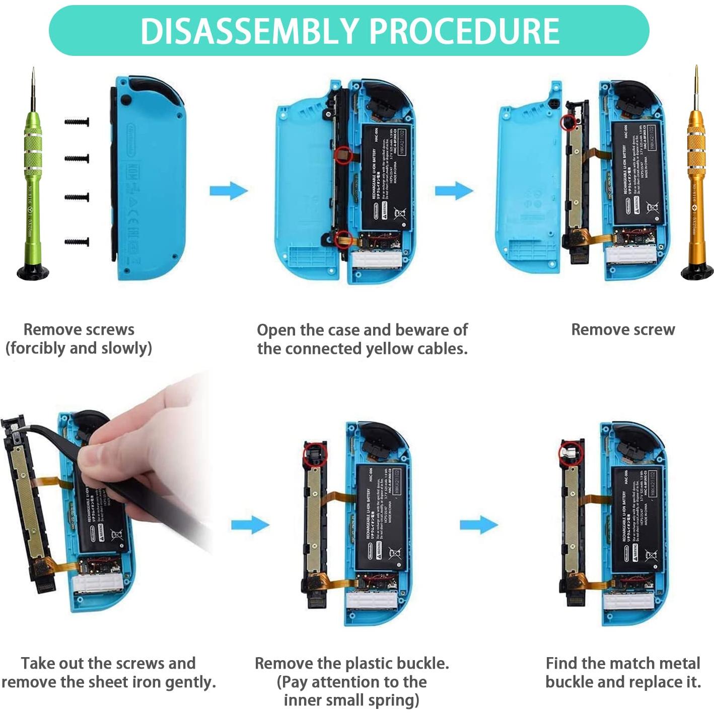 Kit Reparación Joystick Joycon VGBUS 32 Piezas para Switch