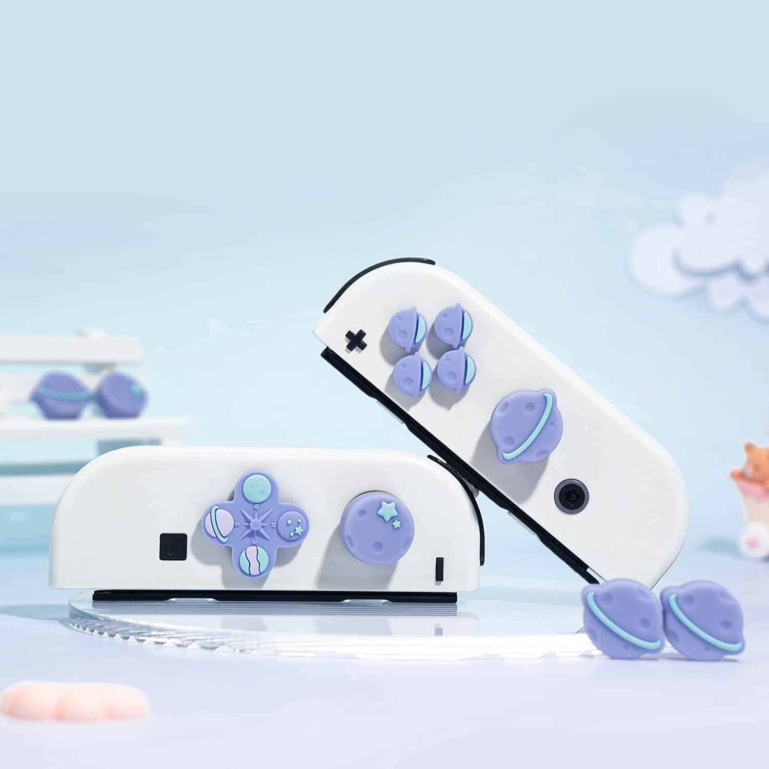 Tapas de Botón GeekShare para Switch - Set de Silicona Púrpura