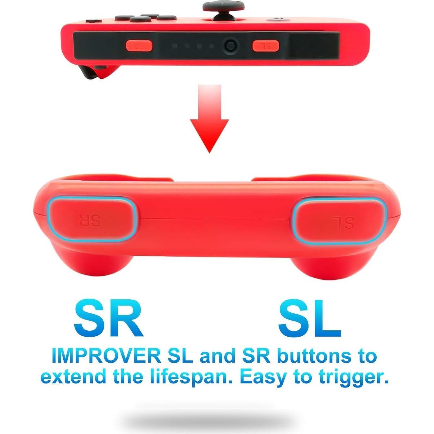 Agarre Controlador EIMGO para Nintendo Switch Joy-Con Rojo+Azul