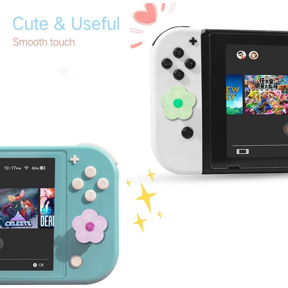 Tapones de Pulgar PERFECTSIGHT Flor Brillante para Switch 6PCS