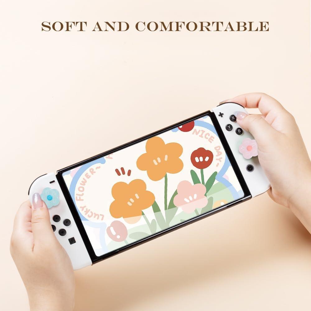 Tapones de Pulgar PERFECTSIGHT Flor Brillante para Switch 6PCS
