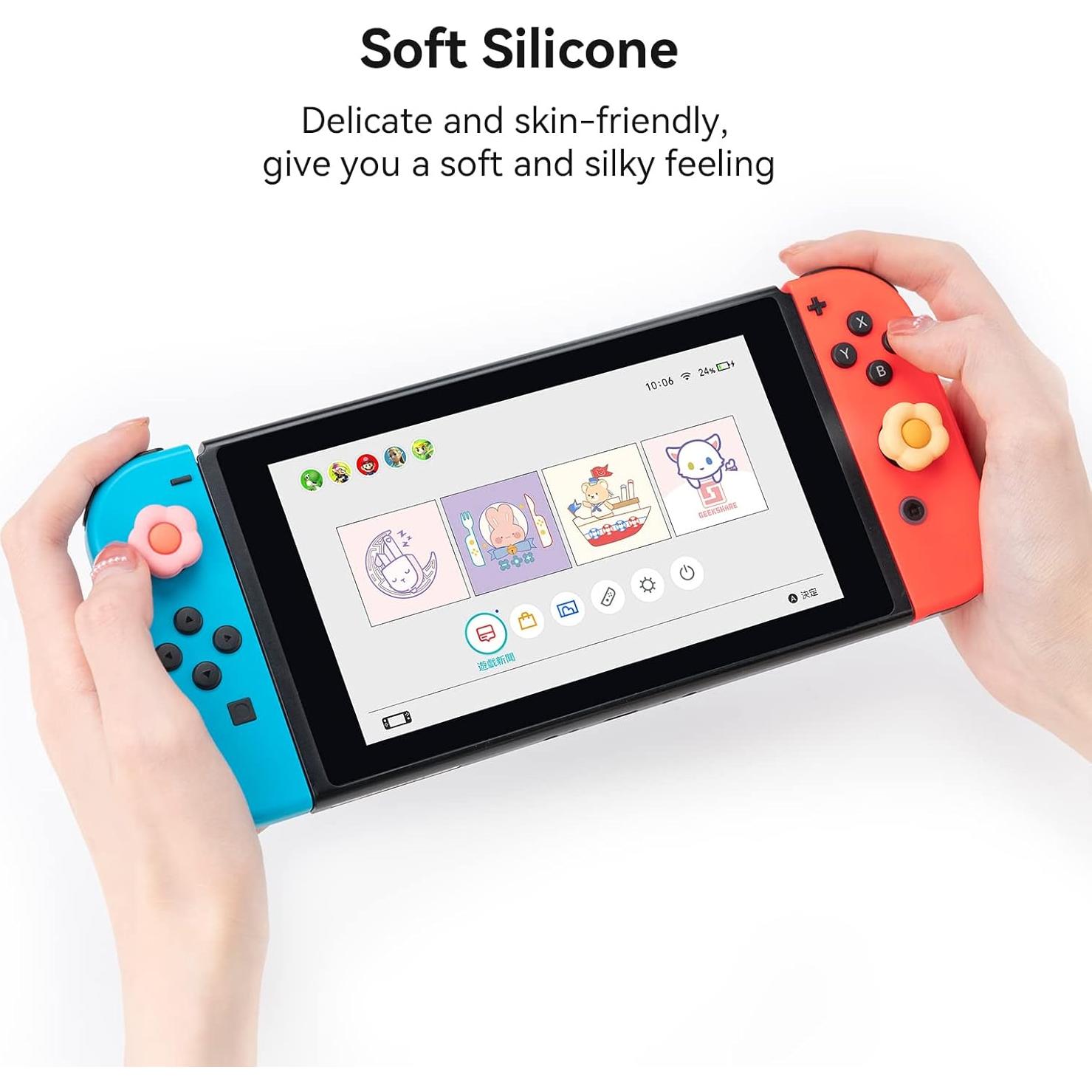 Tapas de Joystick GeekShare para Nintendo Switch - Corazón y Flor