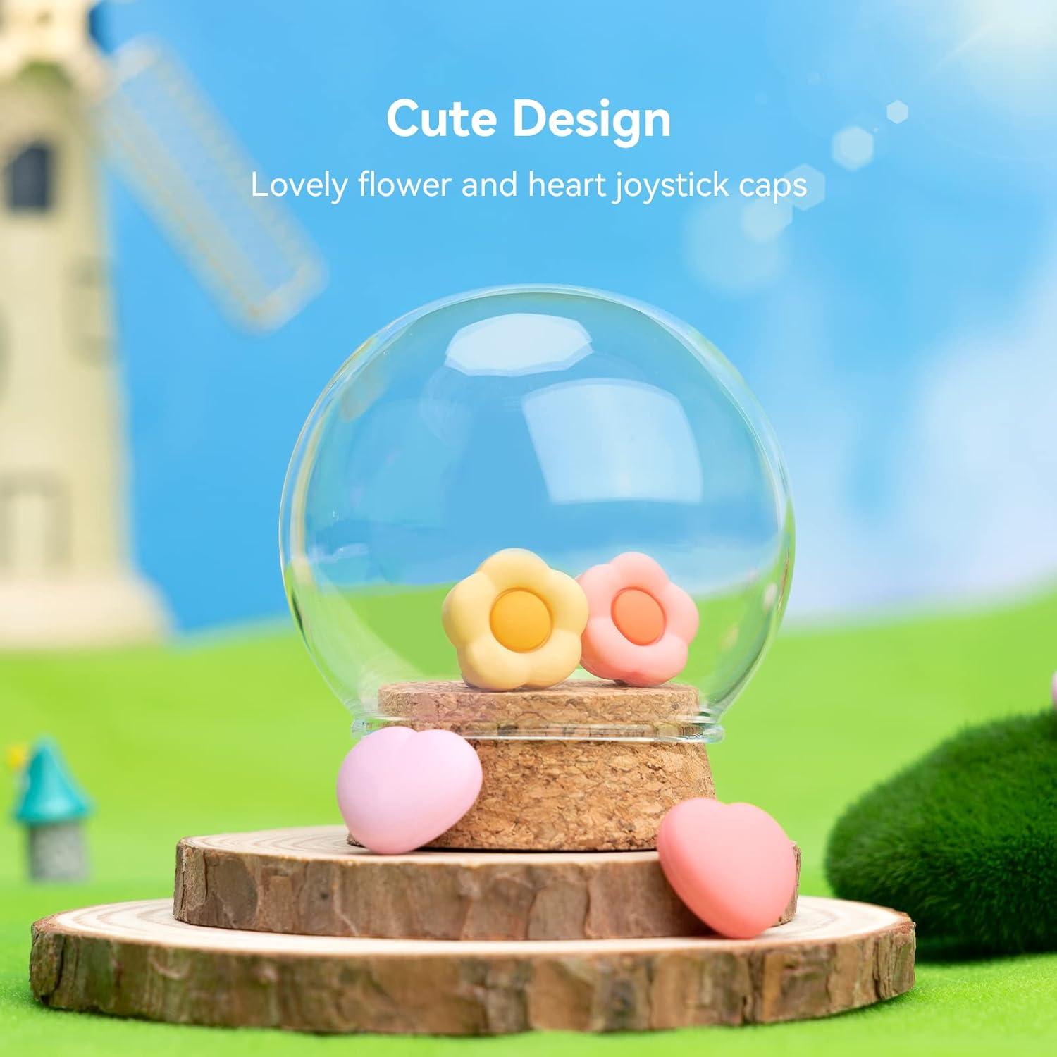 Tapas de Joystick GeekShare para Nintendo Switch - Corazón y Flor