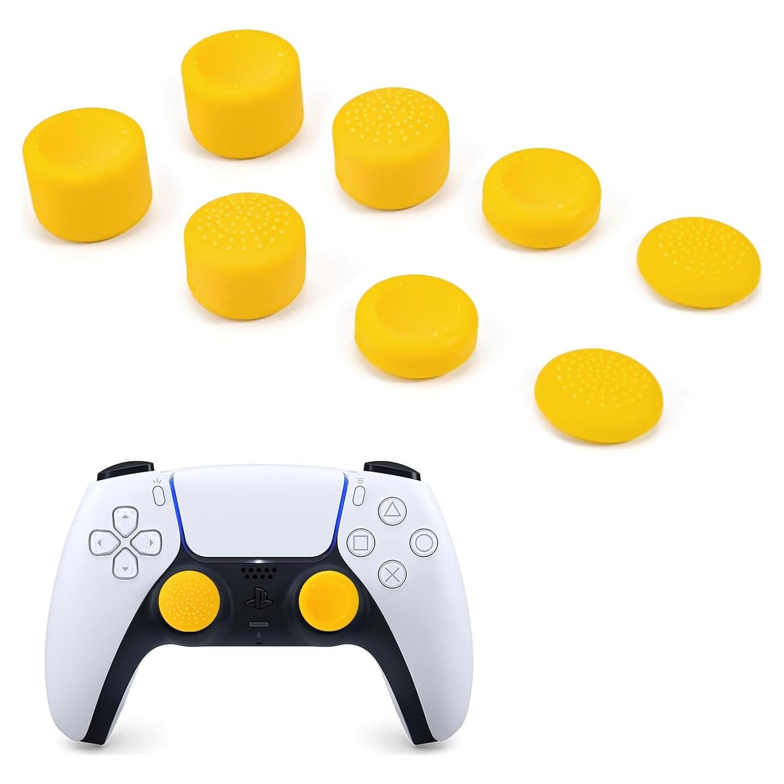 Tapas de Agarre para Pulgar DLseego Amarillo 8PCS Antideslizantes