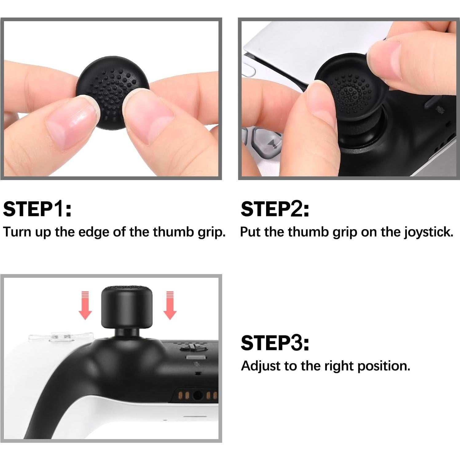 Tapas de Agarre para Pulgar DLseego Amarillo 8PCS Antideslizantes