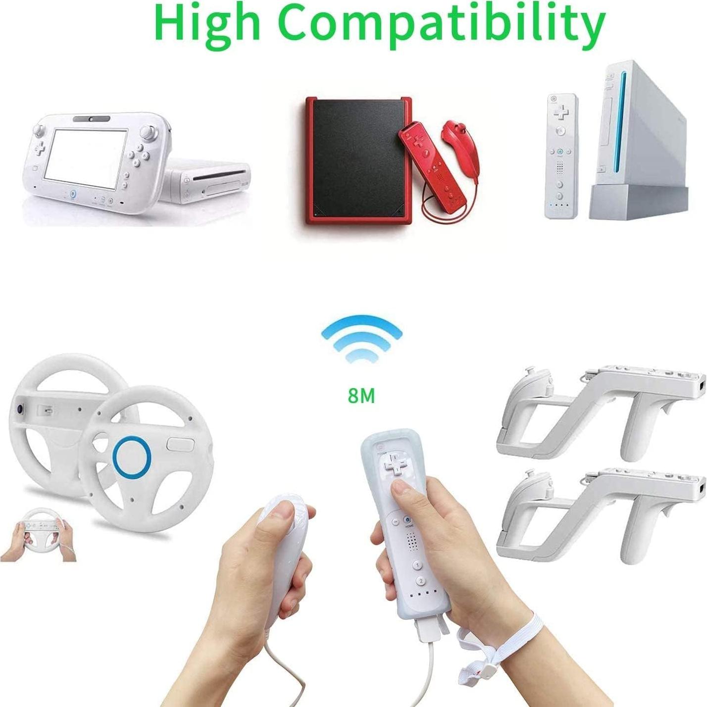 Controlador Nunchuck NC Blanco 2PCS para Nintendo Wii