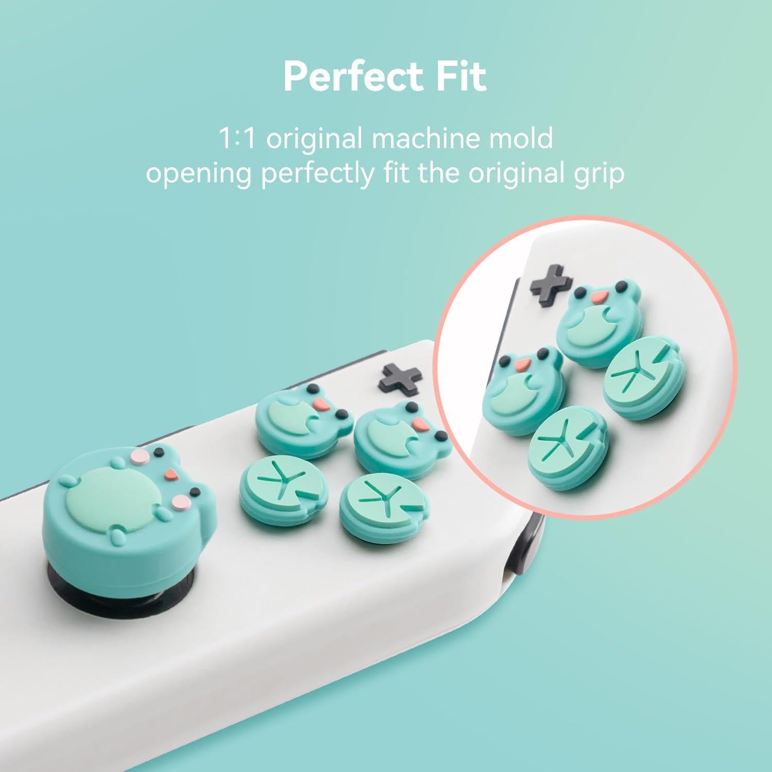 Conjunto de Tapas de Botones GeekShare para Switch - Rana y Axolote