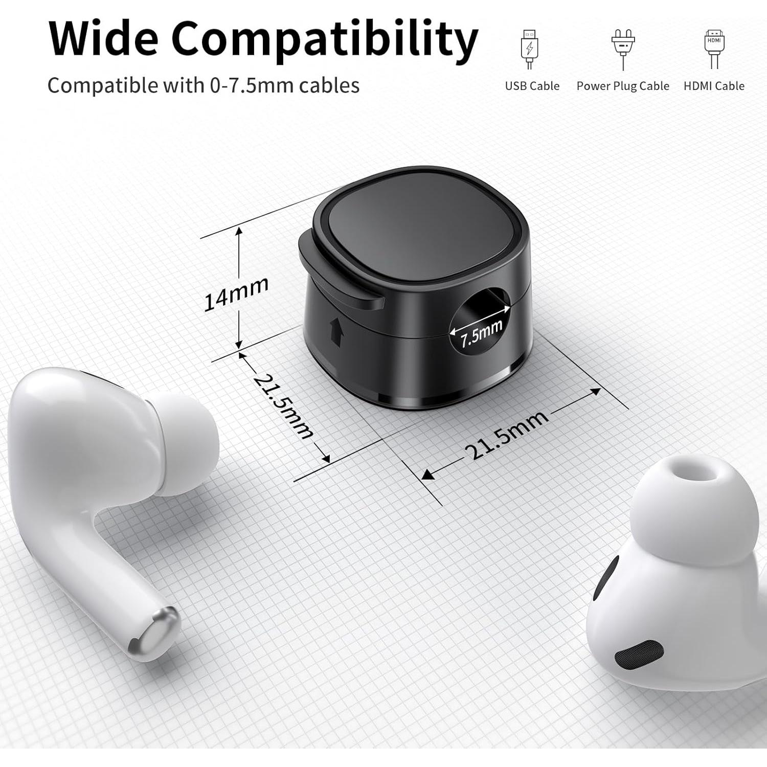 Clip Magnético Organizador de Cables FlyCoco 12 Piezas Negro